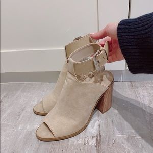 chunky heel ankle strap mule sandals
